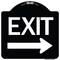 Signmission Exit with Right Arrow Heavy-Gauge Aluminum Architectural Sign, 18" H, 18" L, BW-1818-24552 A-DES-BW-1818-24552 - alternate 1